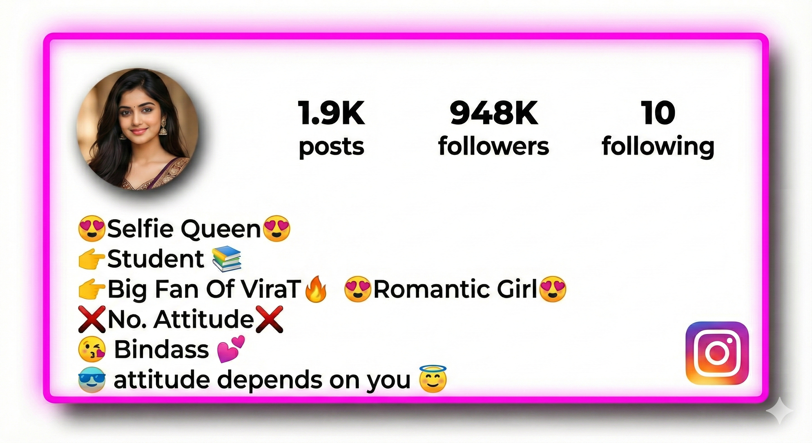 Instagram VIP Bio for Girls