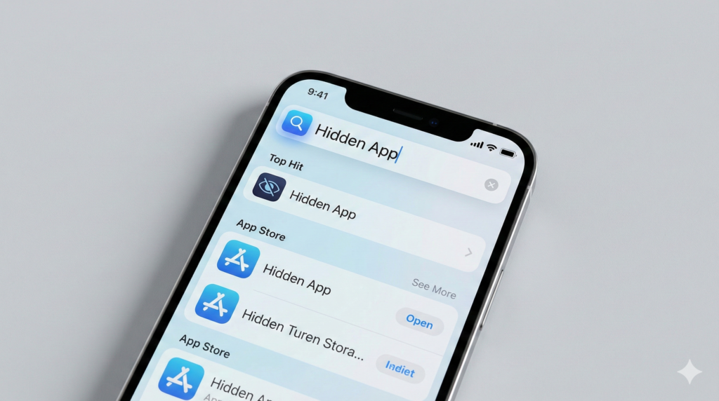 iPhone Search Bar से Hidden Apps खोजें